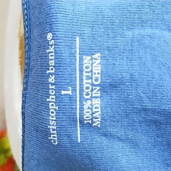 Christopher Banks Blue Polka Dot Sleeveless Top Size L - Picture 3 of 3